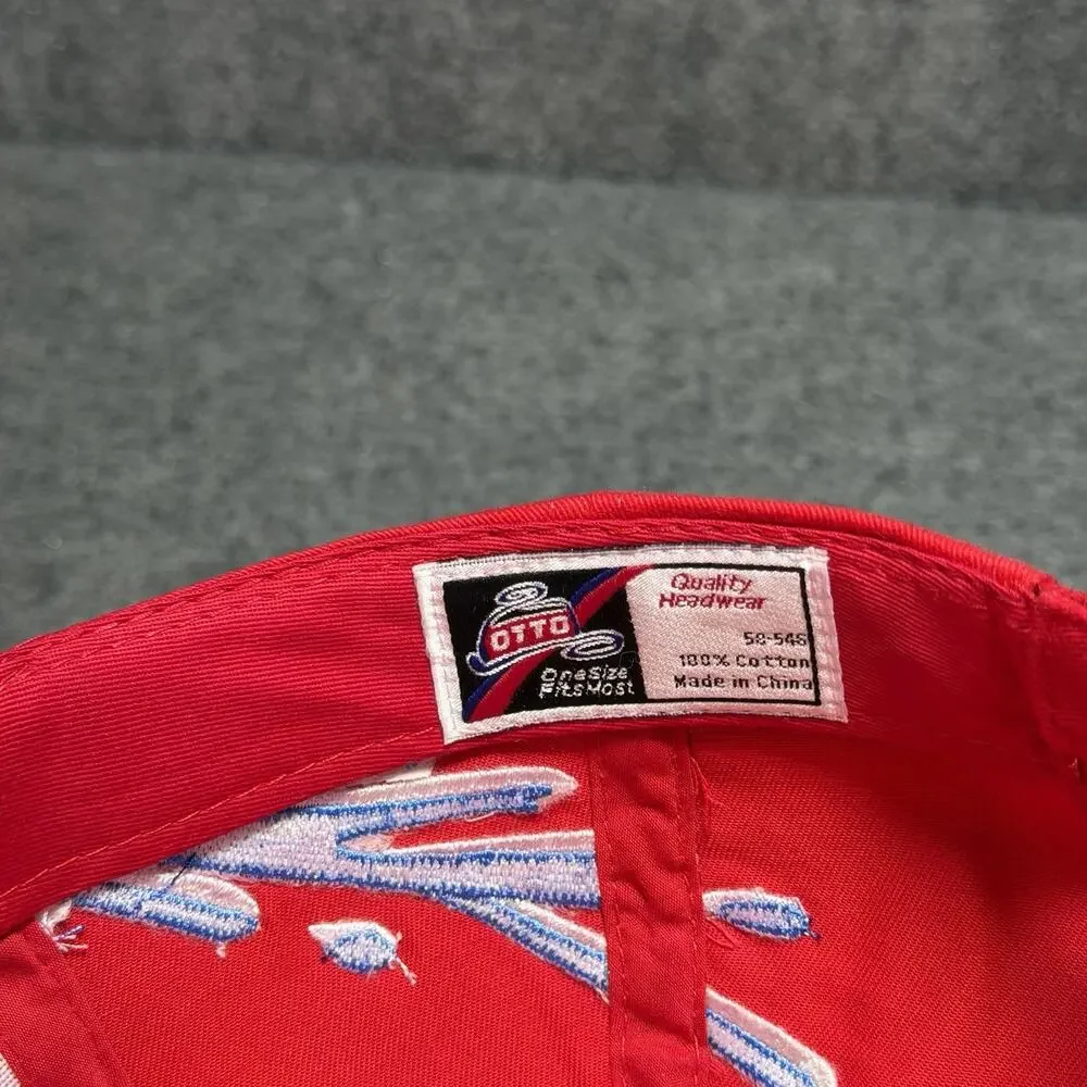 Delta Sport Boats & Yacht Club Red StrapBack Baseball Cap Lot Of 2 Hats OSFA Vtg